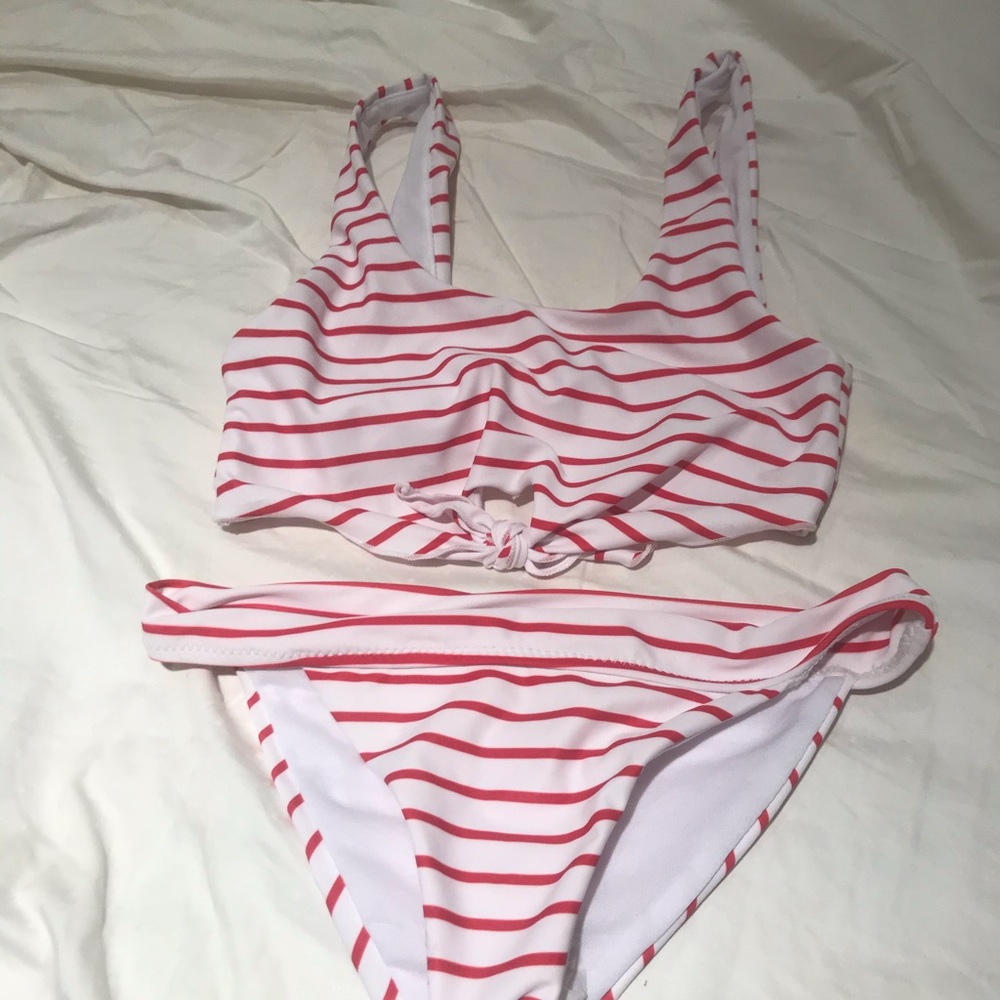 COPY - Red/white striped Stella Cove 2 piece swimsuit